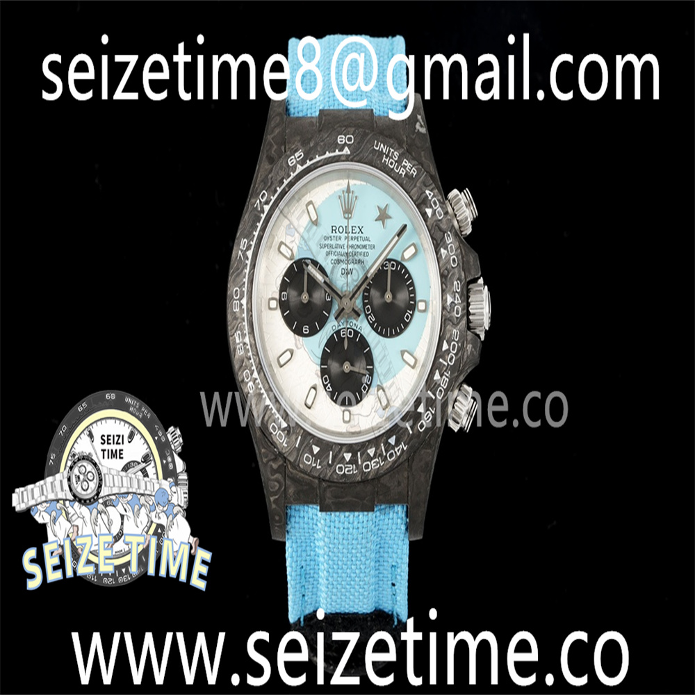Daytona DIW Carbon DIWF Best Edition White/Blue Dial on Blue Nylon Strap A7750