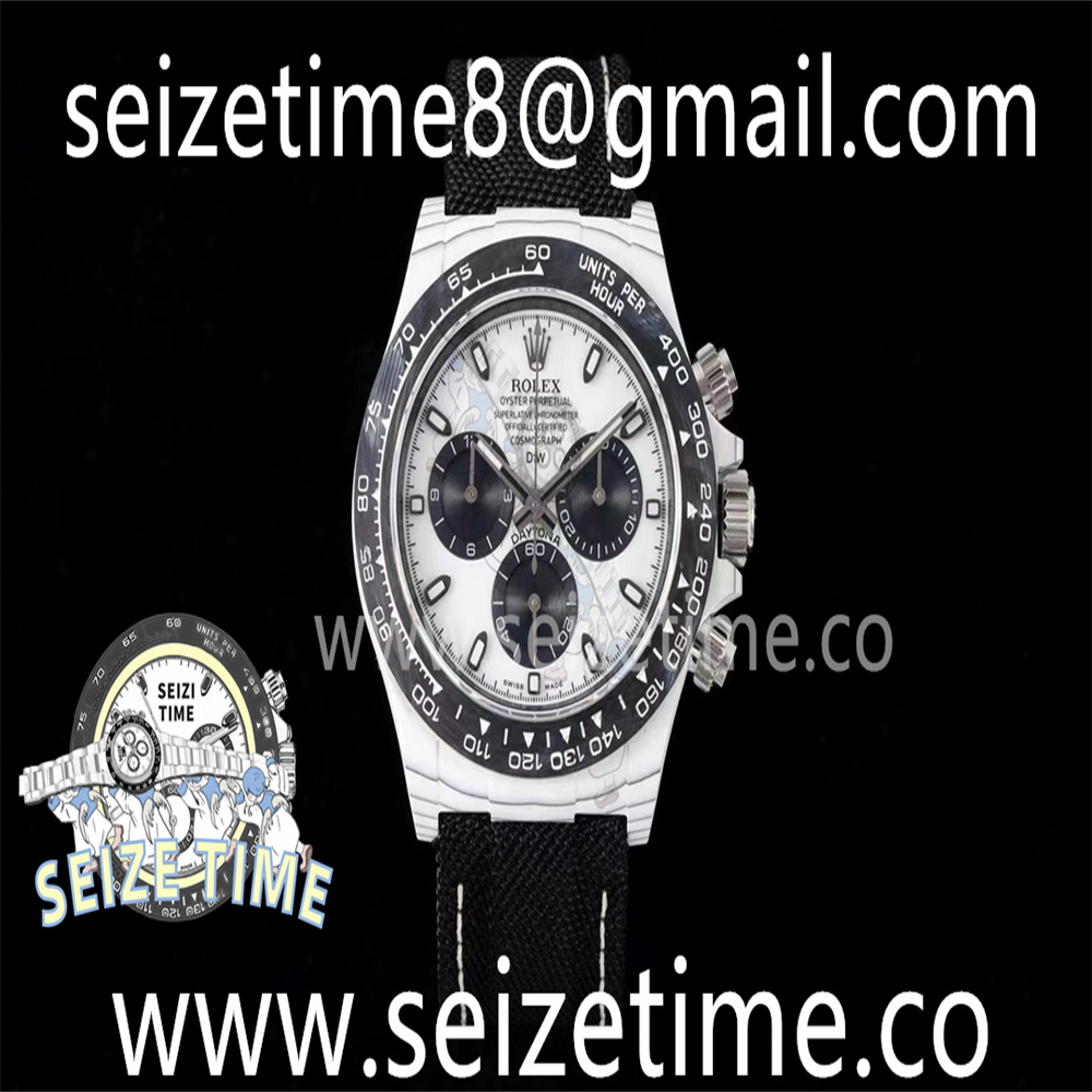 Daytona DIW White Carbon Noob Best Edition Black/White Dial on Black Nylon Strap SA4130