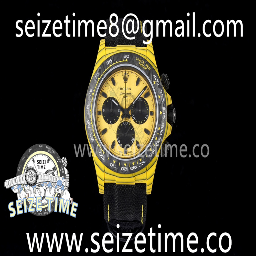 Daytona DIW Yellow Carbon DIWF Best Edition Black/Yellow Dial on Black Nylon Strap A7750