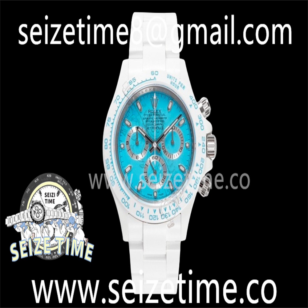 Daytona AET “Abu Dhabi” White Solid Ceramic IPK 1:1 Best Edition Tiffany Blue Dial on CER Bracelet SA4130