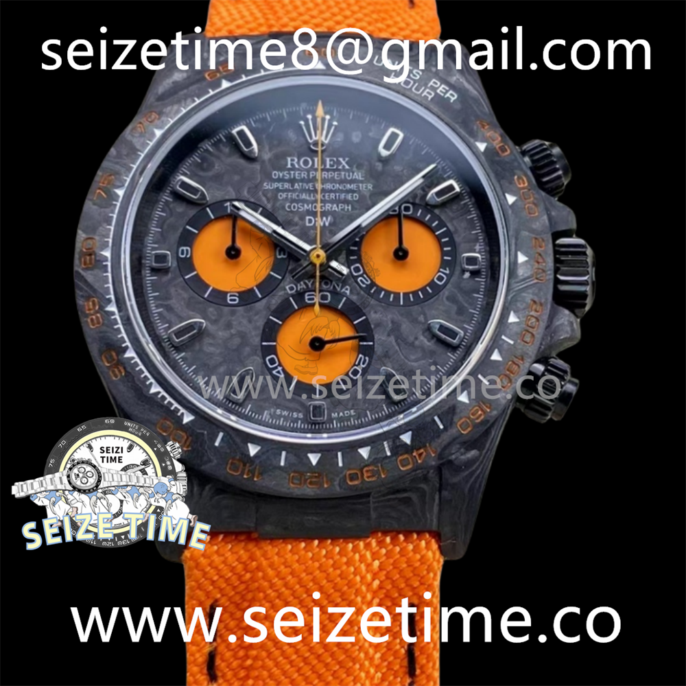 Daytona DIW Carbon Noob 1:1 Best Edition Carbon/Orange Dial on Orange Nylon Strap SA4130 V2