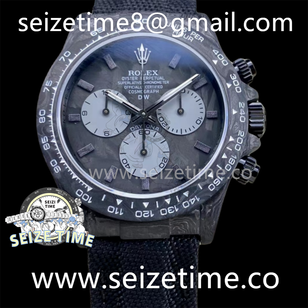 Daytona DIW Carbon Noob 1:1 Best Edition Carbon/White Dial on Black Nylon Strap SA4130 V2