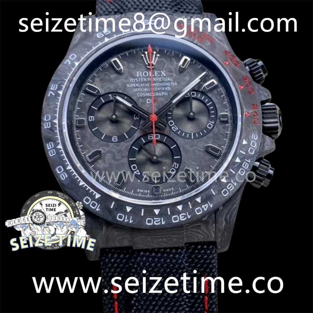 Daytona DIW Carbon Noob 1:1 Best Edition Carbon/Black Dial on Black Nylon Strap SA4130 V2