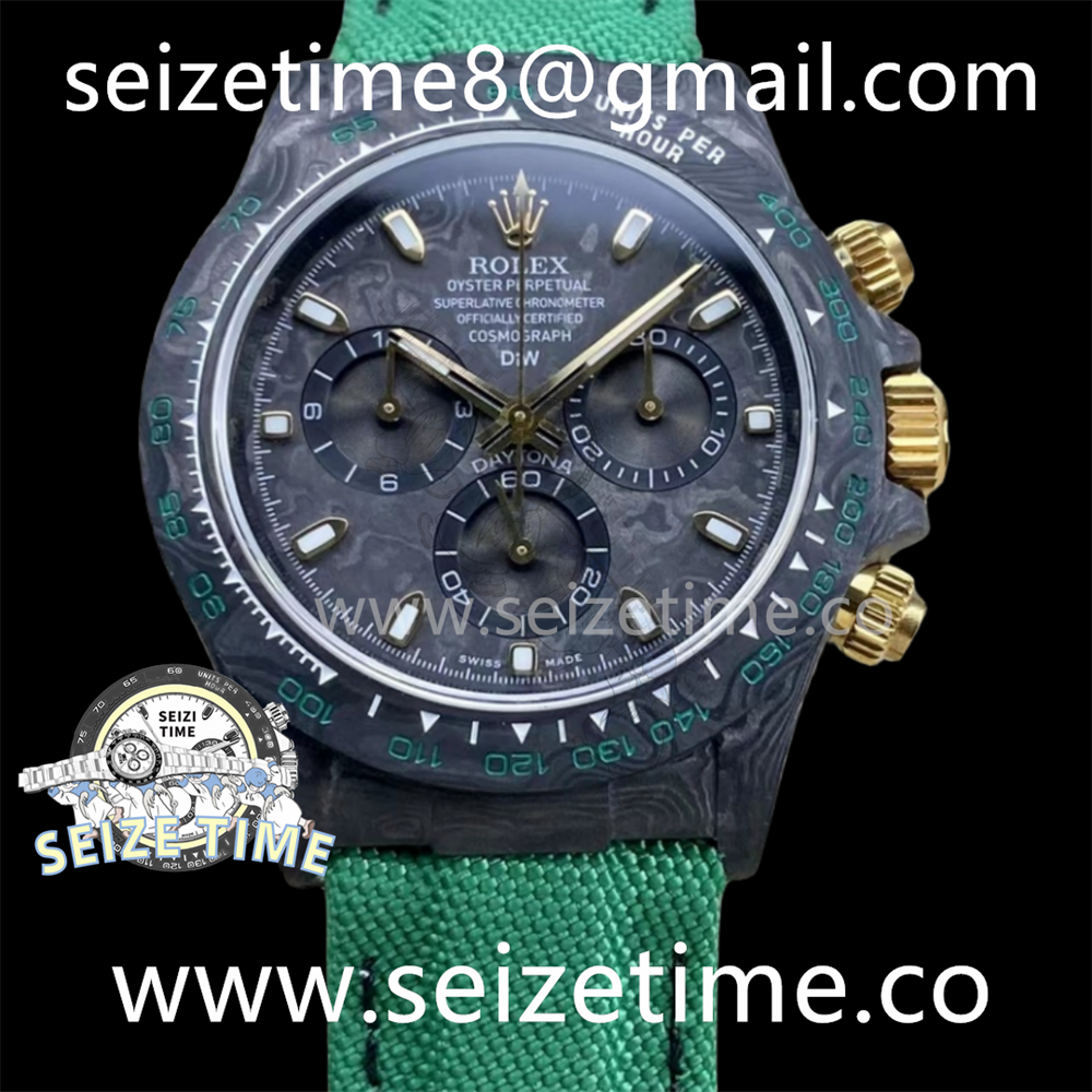 Daytona DIW Carbon Noob 1:1 Best Edition Carbon/Black RG Dial on Green Nylon Strap SA4130 V2