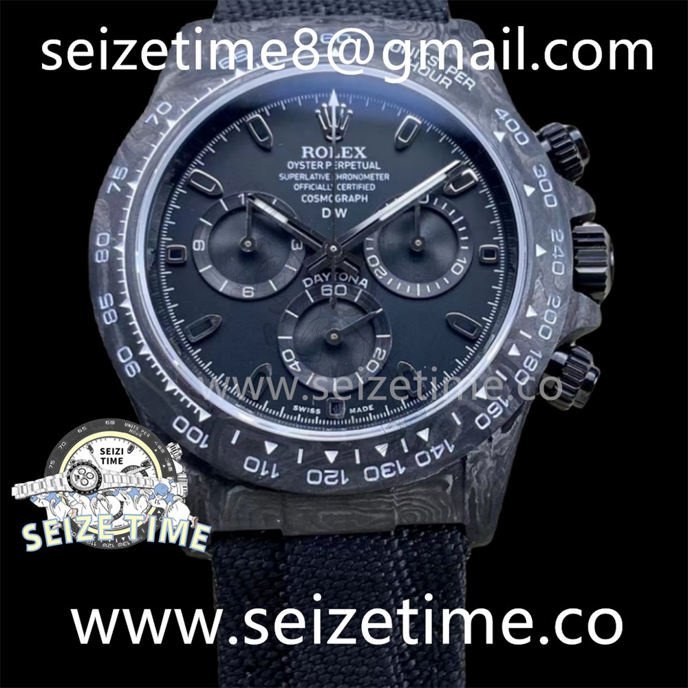 Daytona DIW Carbon Noob 1:1 Best Edition Black Dial on Black Nylon Strap SA4130 V2