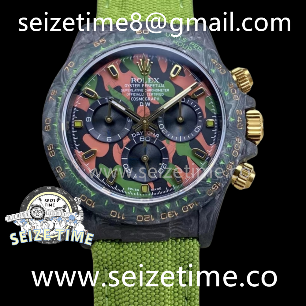 Daytona DIW Carbon Noob 1:1 Best Edition Camouflage Dial on Green Nylon Strap SA4130 V2