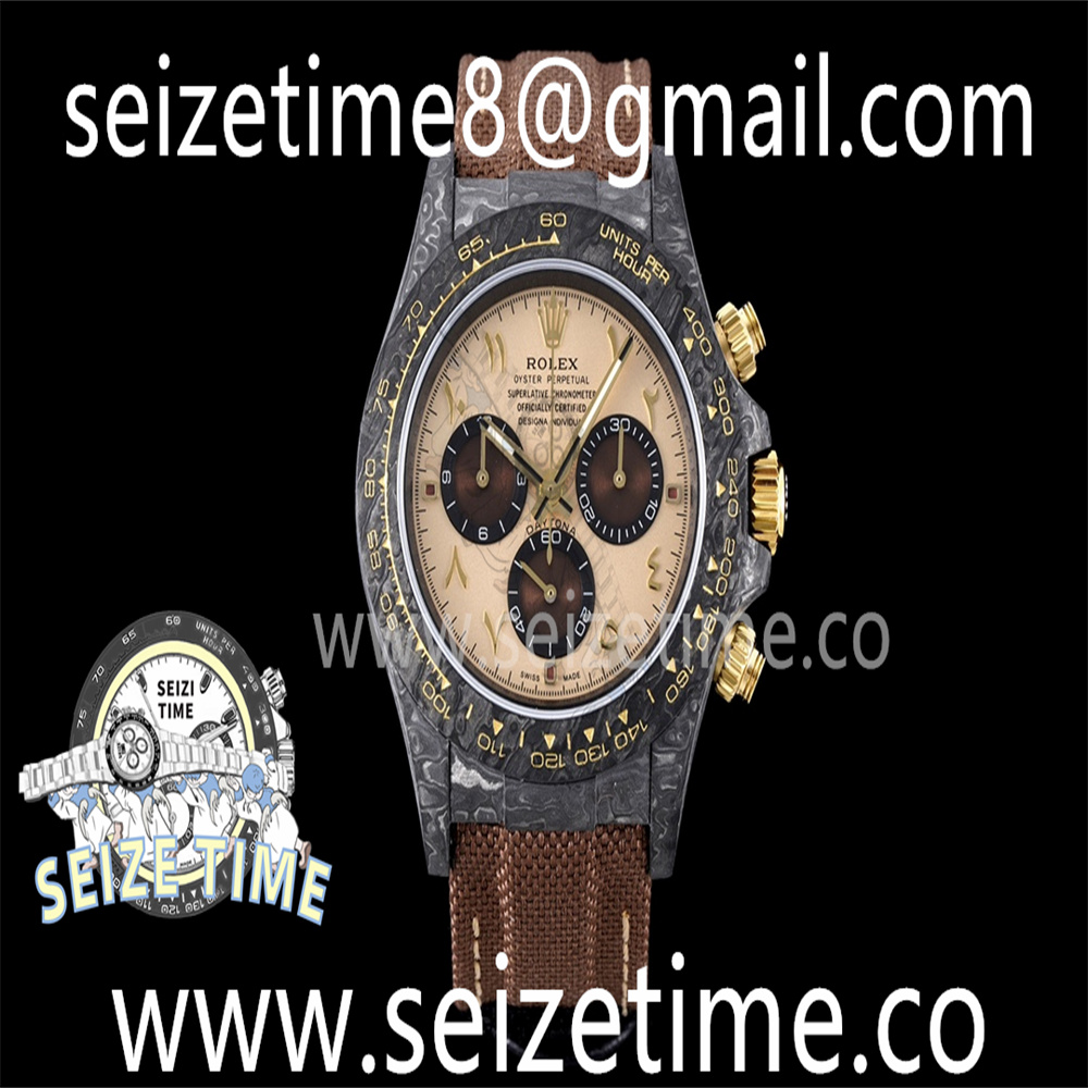 Daytona DIW Carbon DIWF Best Edition Brown Arabic Dial on Brown Nylon Strap A7750