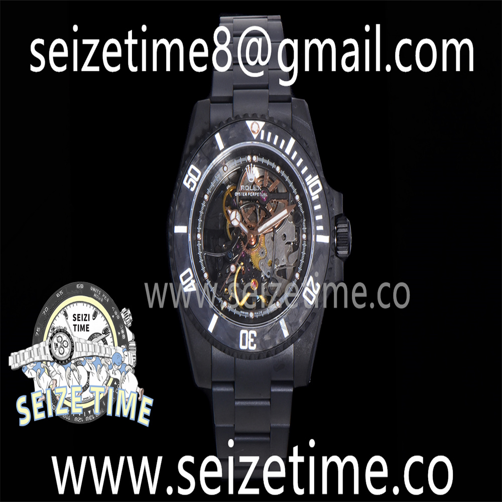 Submariner “Andrea Pirlo” PVD VRF 1:1 Best Edition Carbon Bezel Skeleton Dial on PVD Bracelet SA3130