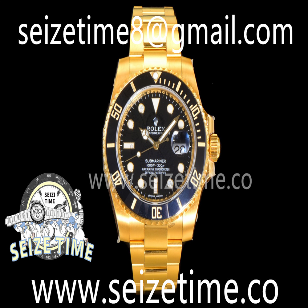 Submariner 116618LN KF 1:1 Best Edition YG Wrapped Black Dial on YG Bracelet VR3135