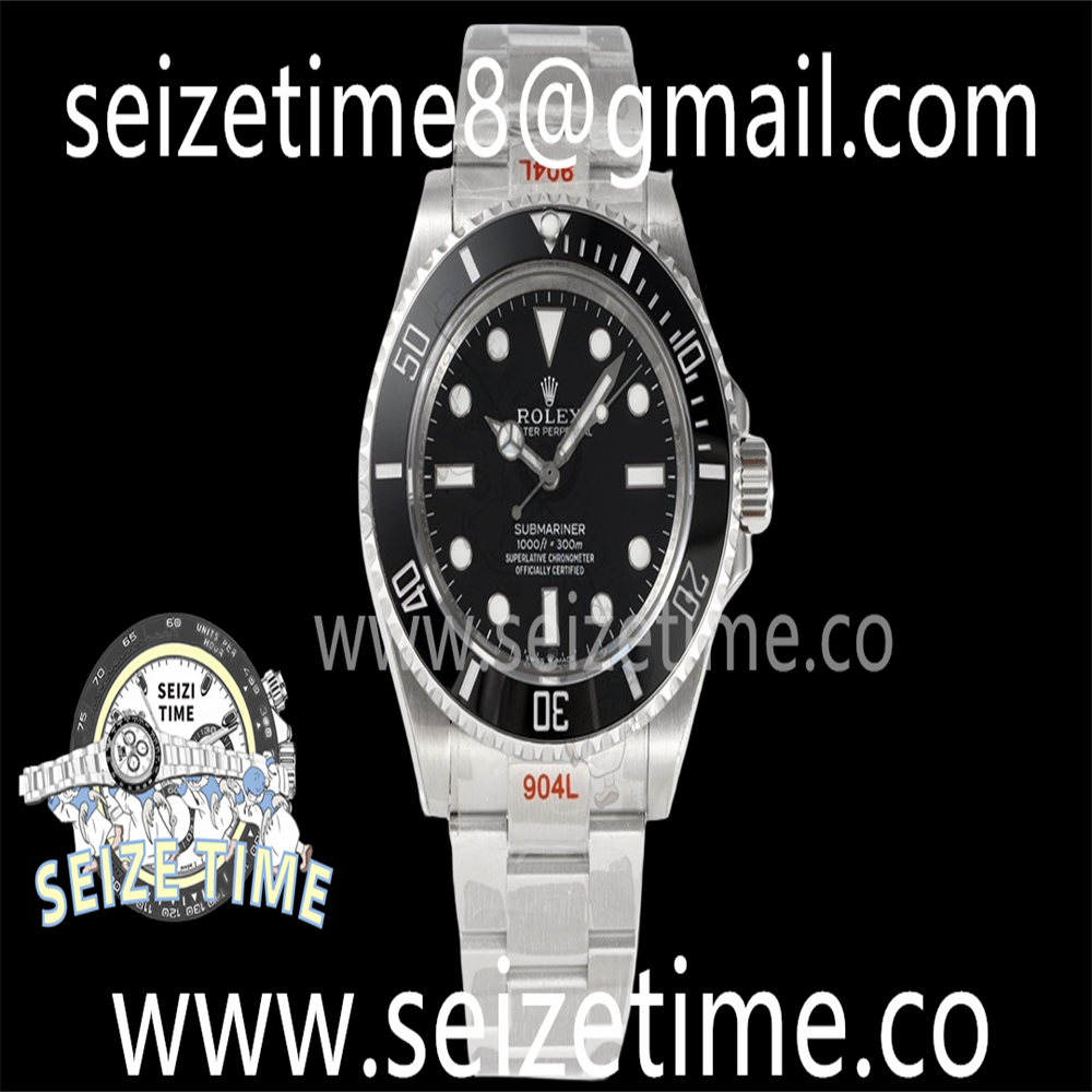 Submariner 41mm 124060 No Date 904L Steel ROF 1:1 Best Edition Black Dial on SS Bracelet A2824