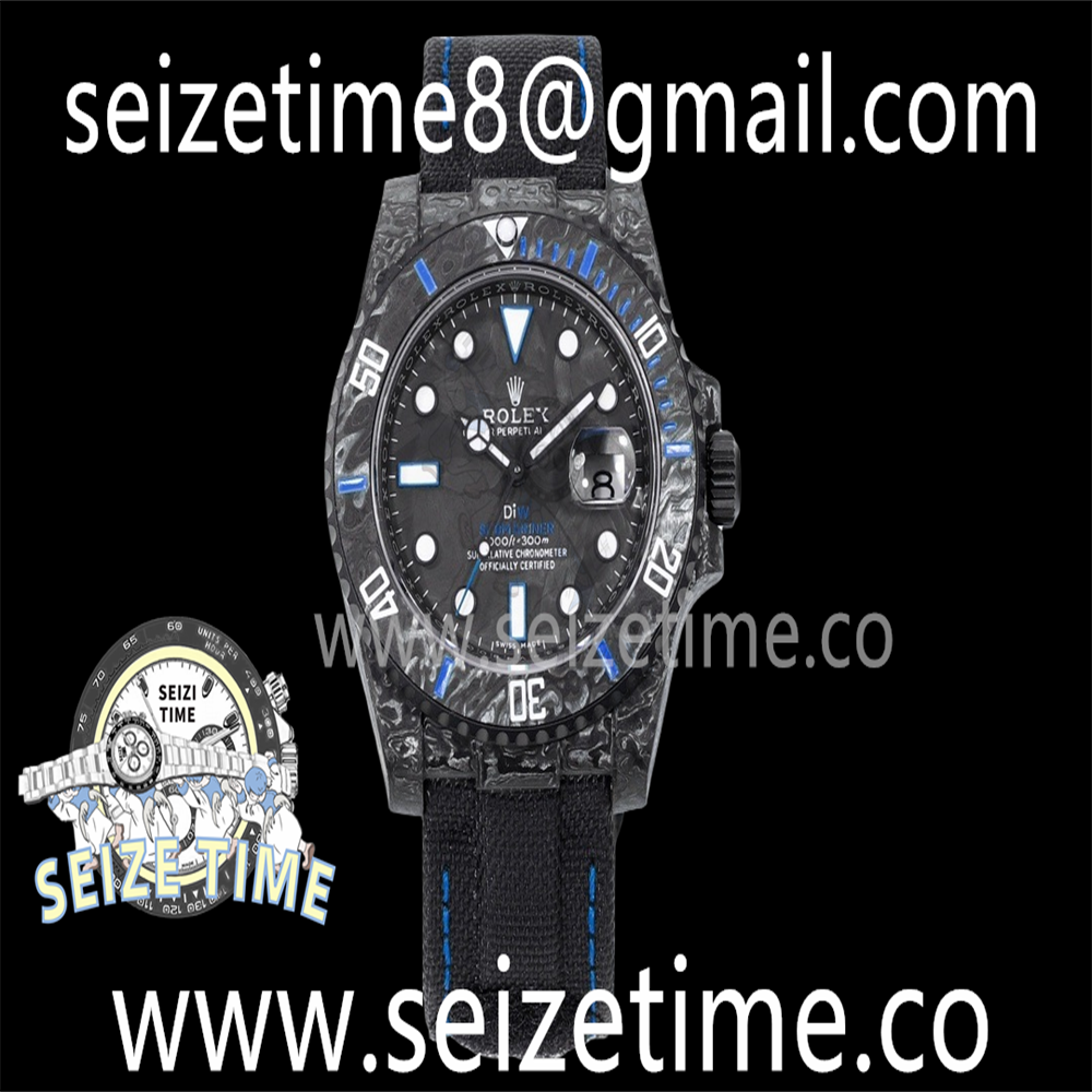 Submariner DIW Carbon JVS 1:1 Best Edition Black/Blue Dial on Black Nylon Strap VS3135
