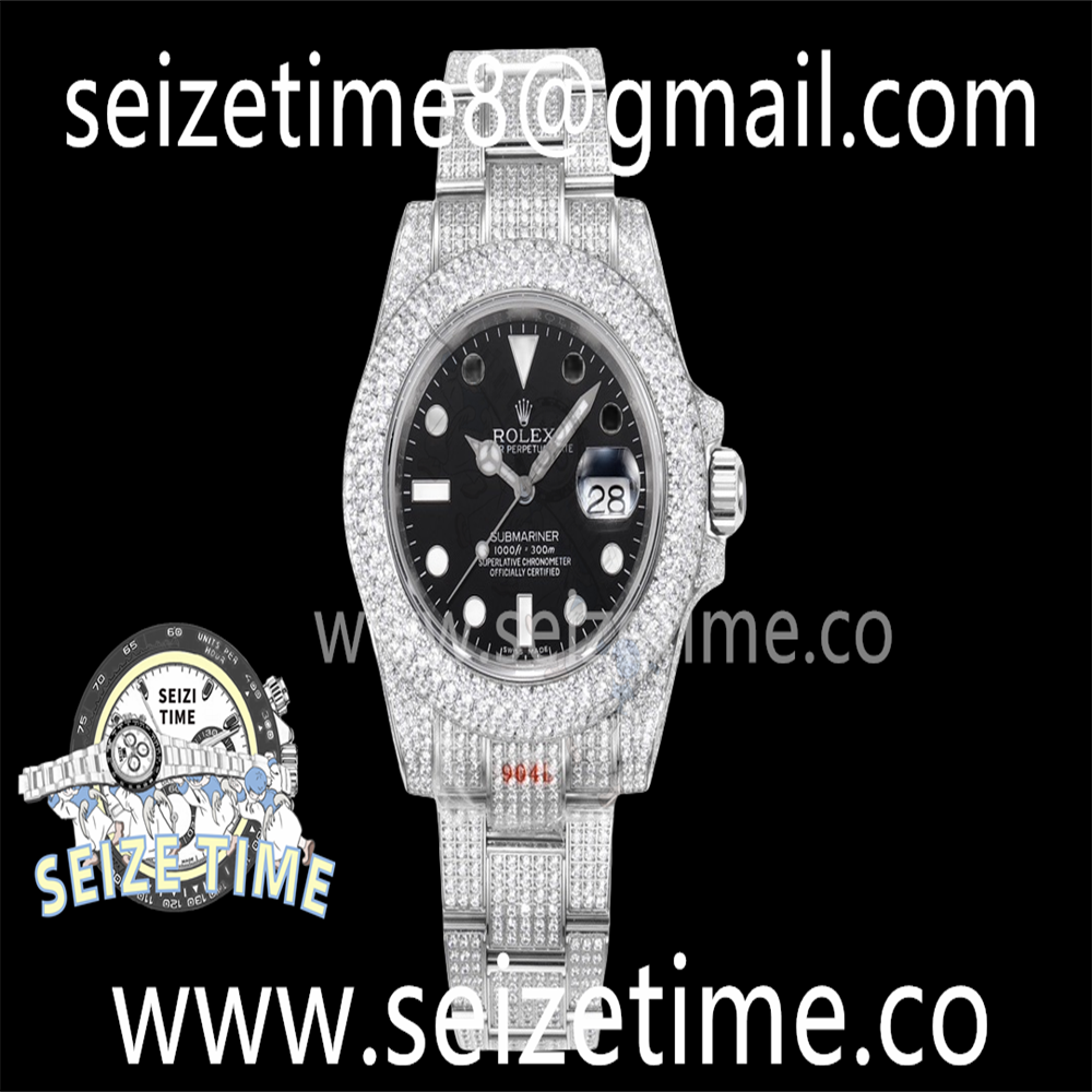 Submariner 904L Diamond Bezel JVS 1:1 Best Edition Black Dial on SS Bracelet VR3135