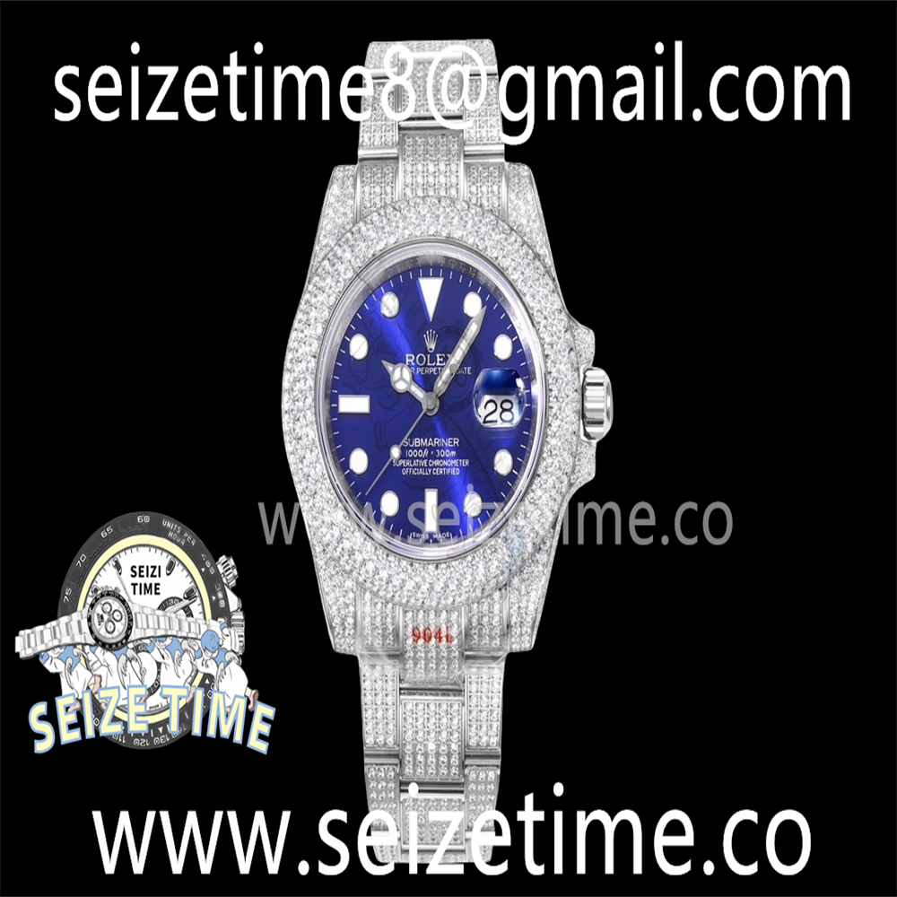 Submariner 904L Diamond Bezel JVS 1:1 Best Edition Blue Dial on SS Bracelet VR3135