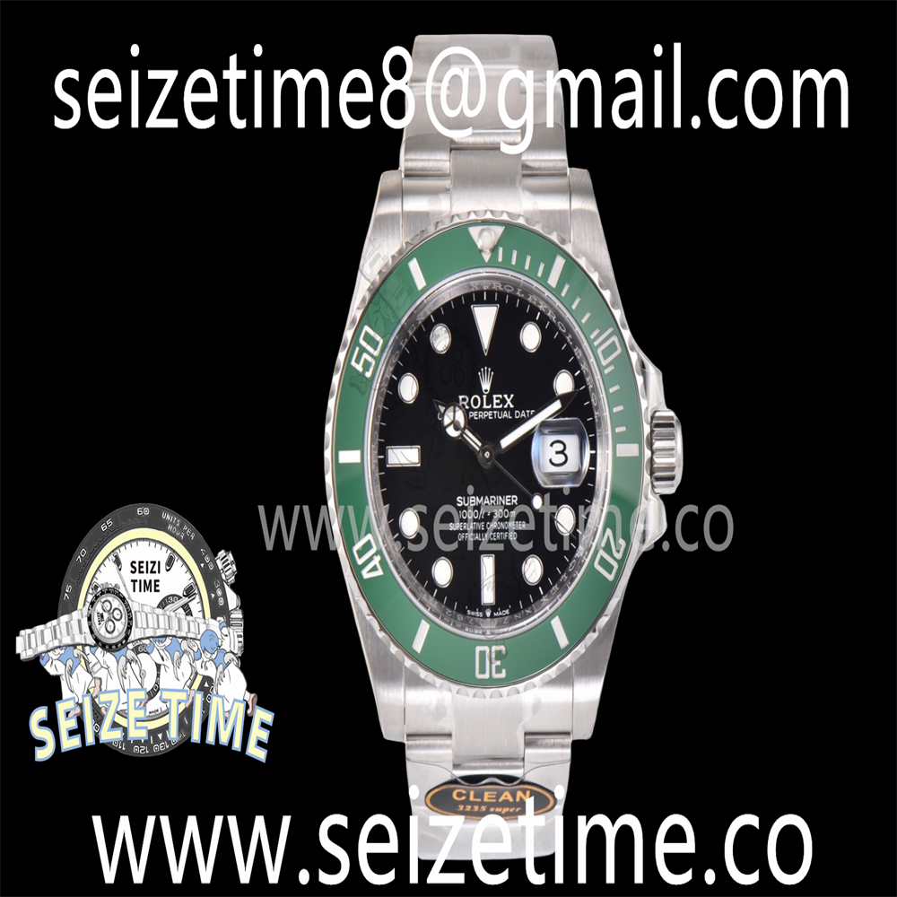 Submariner 41mm 126610LV Kermit 904L Steel Clean 1:1 Best Edition Black Dial on SS Bracelet VR3235 V2