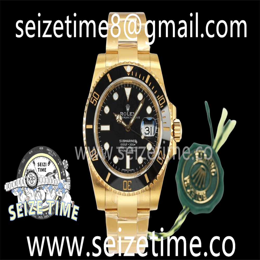 Submariner 116618LN YG EWF 1:1 Best Edition Black Dial on YG Bracelet A3135 V2