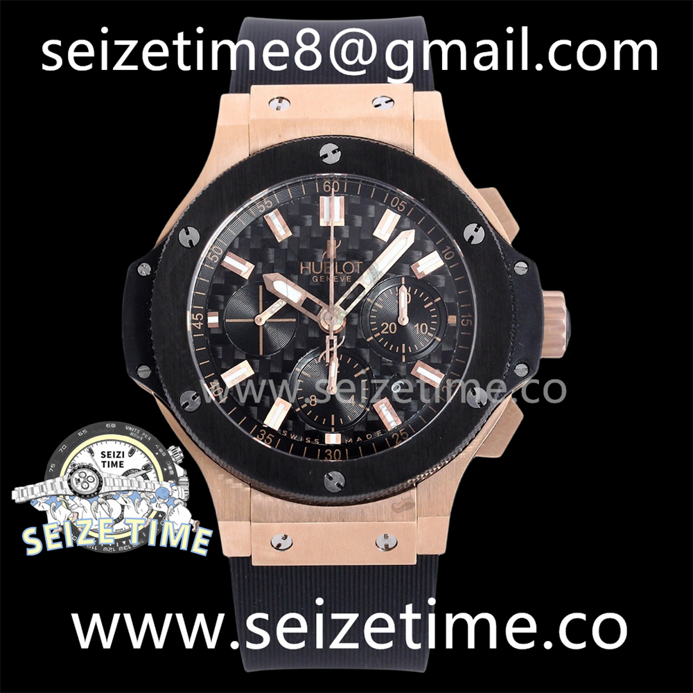 Big Bang Evolution 44mm RG V6F 1:1 Best Edtion Carbon Dial on Black Rubber Strap HUB4100