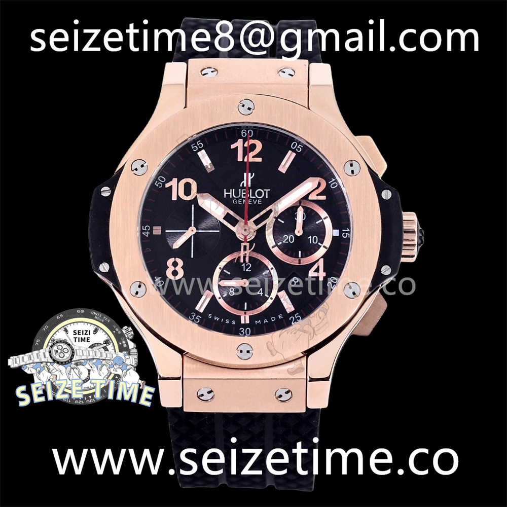 Big Bang Evolution 44mm RG V6F 1:1 Best Edtion Black Dial on Black Rubber Strap HUB4100