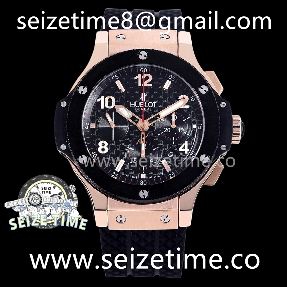 Big Bang Evolution 44mm RG V6F 1:1 Best Edtion Carbon Dial on Black Rubber Strap HUB4100