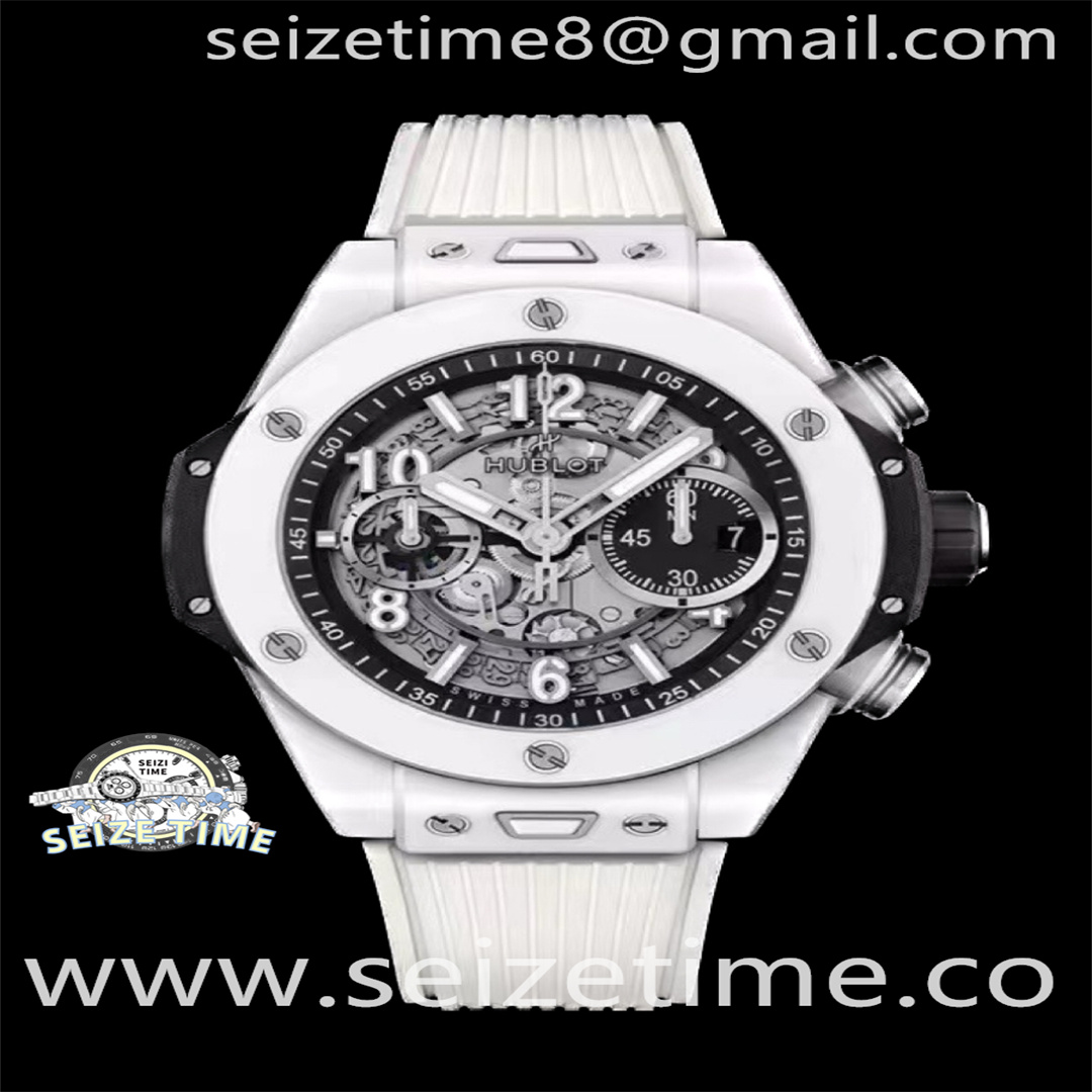 Big Bang Unico White Ceramic 44mm CER Black Skeletonal Dial on Rubber Strap ZF A1280