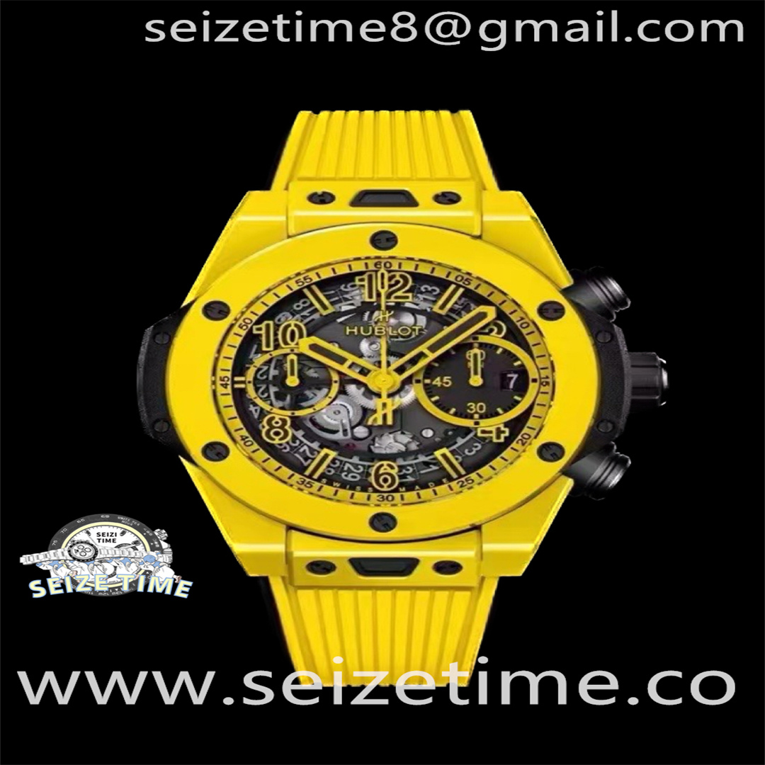 Big Bang Unico Yellow Magic Ceramic ZF 1:1 Best Edition Skeleton Dial on Yellow Rubber Strap A1280