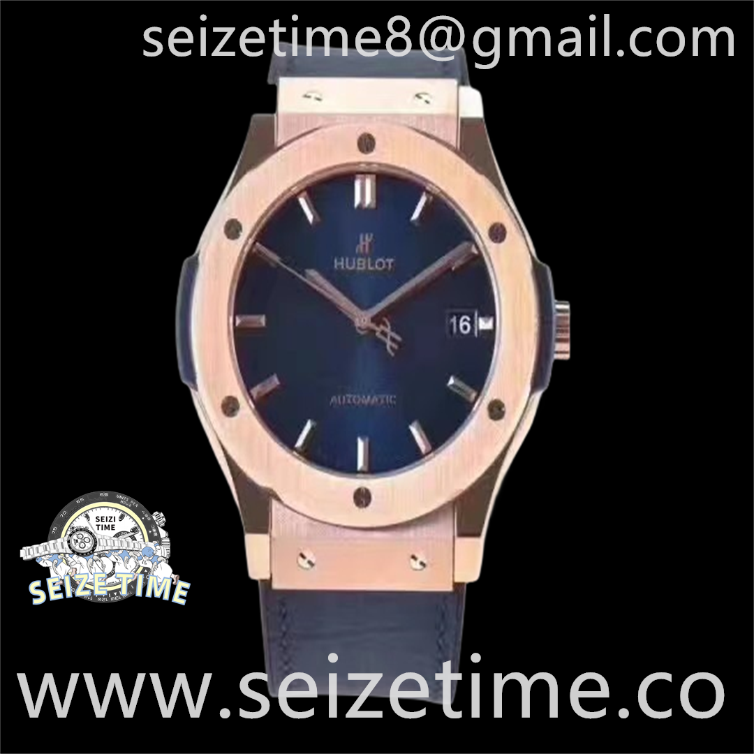 Classic Fusion 45mm RG WWF 1:1 Best Edition Blue Dial on Blue Gummy Strap A2892