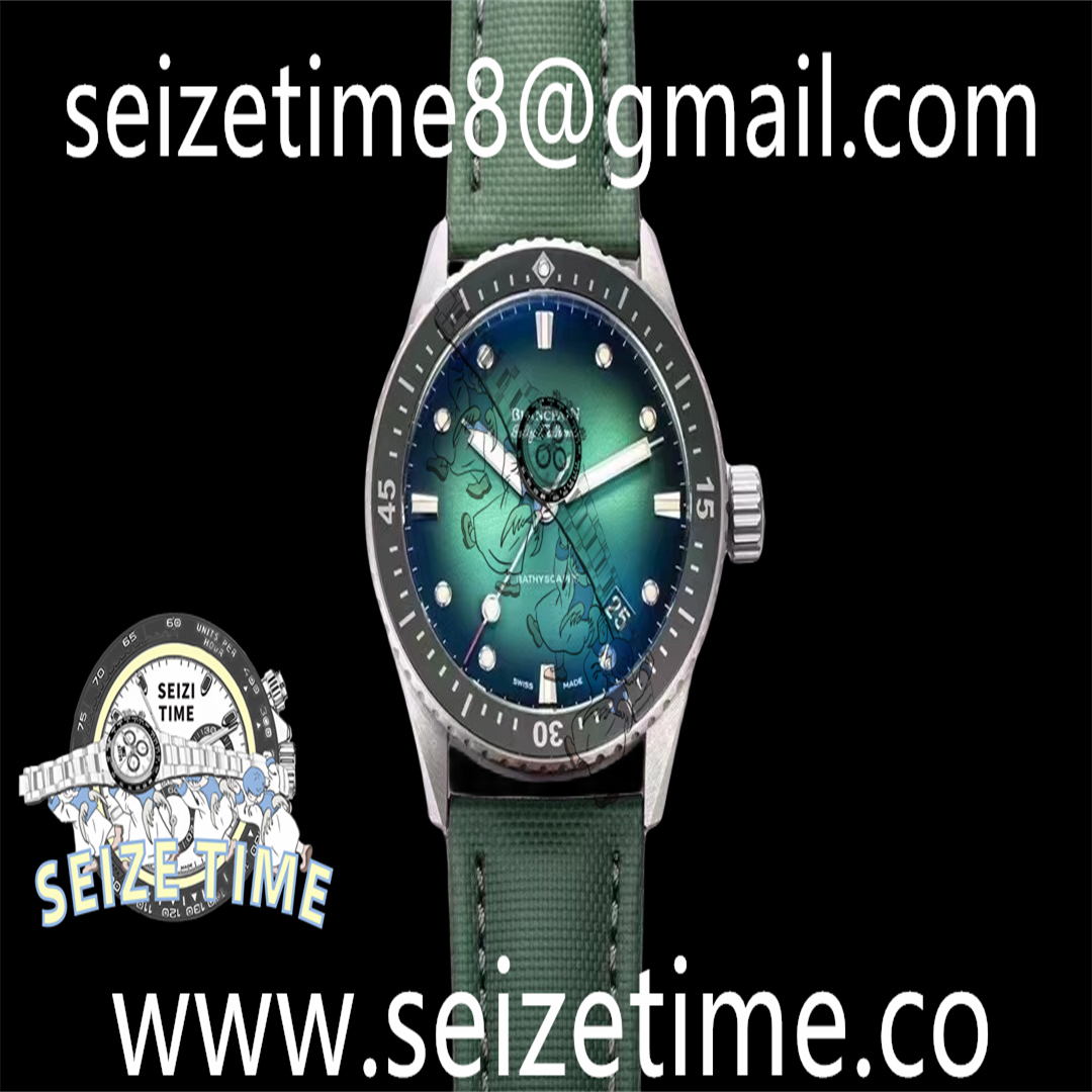Fifty Fathoms Bathyscaphe SS Green Dial on Nylon Strap GF A1315