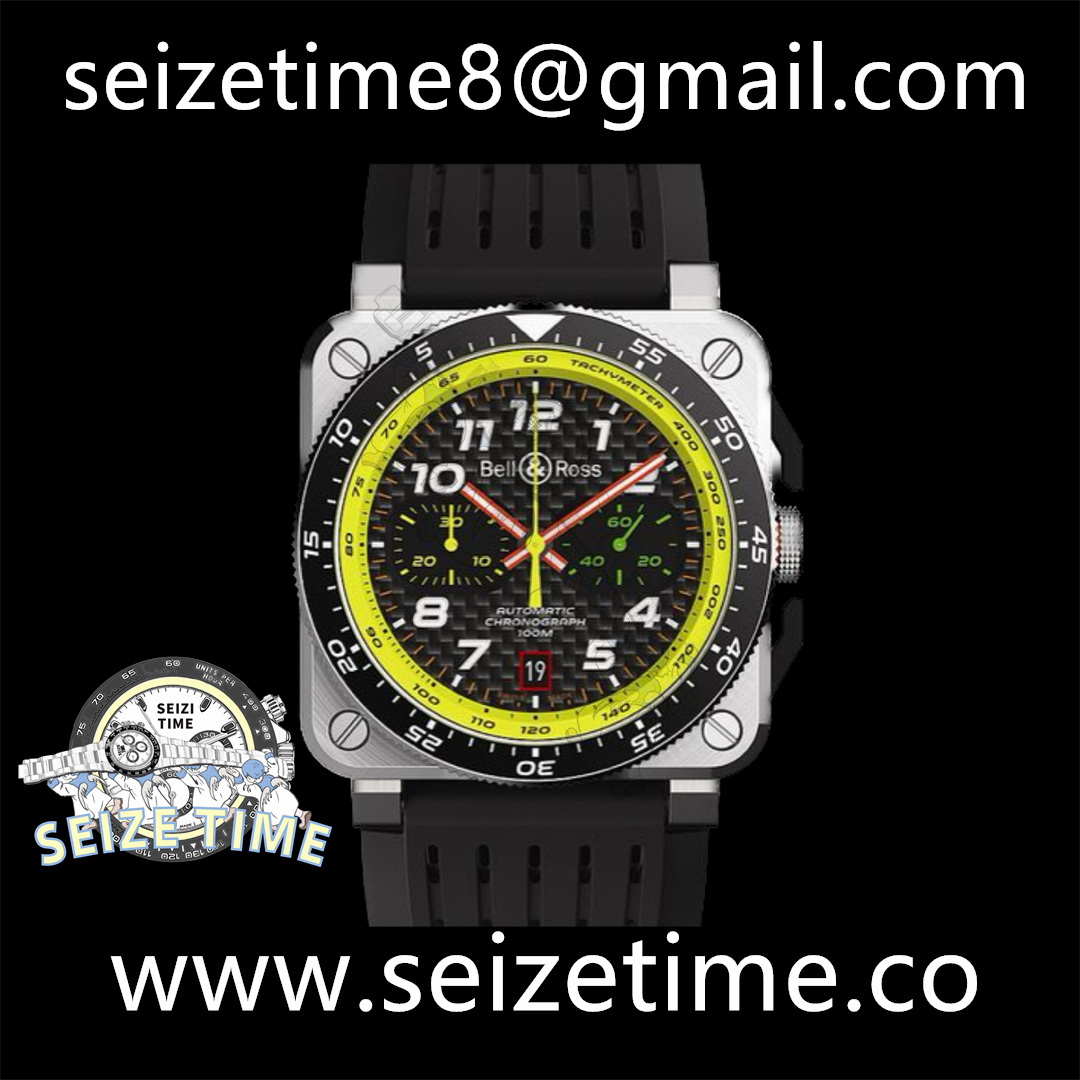BR03-94 R.S.19 Limited Edition Chronograph SS Black Dial on Rubber Strap Asia 7750