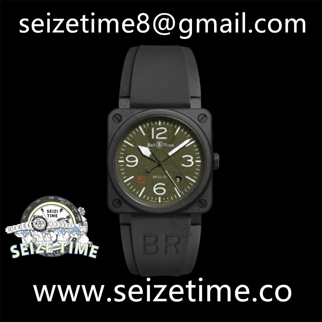 BR03-92 "White Camo" 42mm SS Camo Dial on Leather Strap MY9015