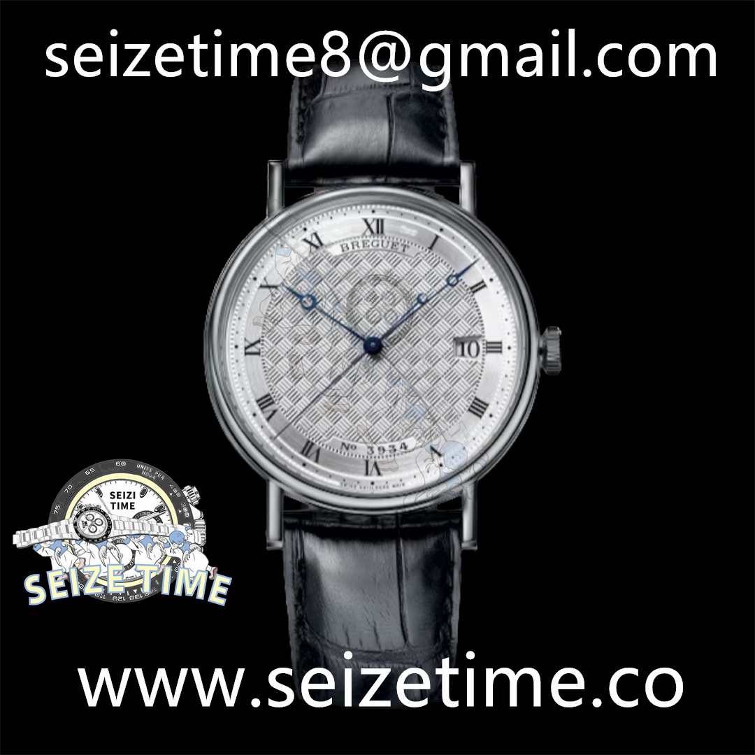 Classique Auto 5177 SS FKF 1:1 Best Edition White Plaid Textured Dial on Black Leather Strap MIYOTA 9015 V2