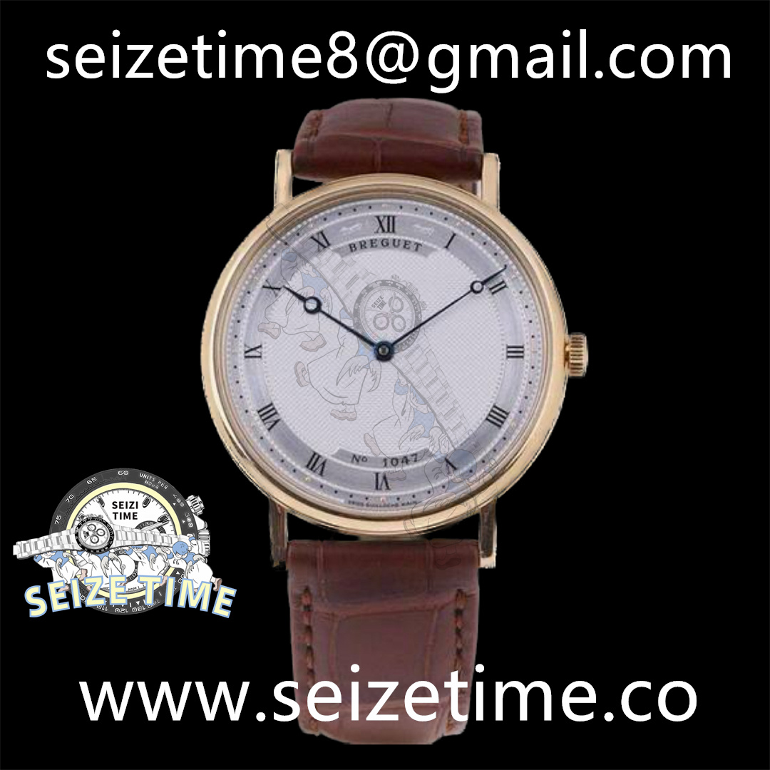 Classique Auto 5177 RG FKF 1:1 Best Edition White Hobnail Textured Dia on Brown Leather Strap MIYOTA 9015 V2