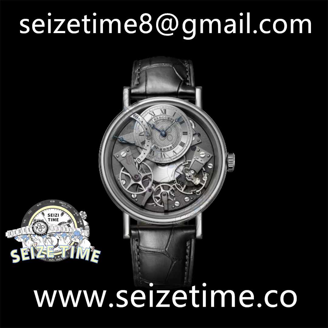 Tradition 7097 SS Grey Skeletonal Dial on Leather Strap ZF A505 Mod