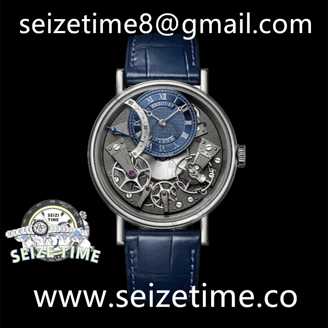 Tradition 7097BB SS ZF 1:1 Best Edition Blue/Gray Dial on Blue Leather Strap A505
