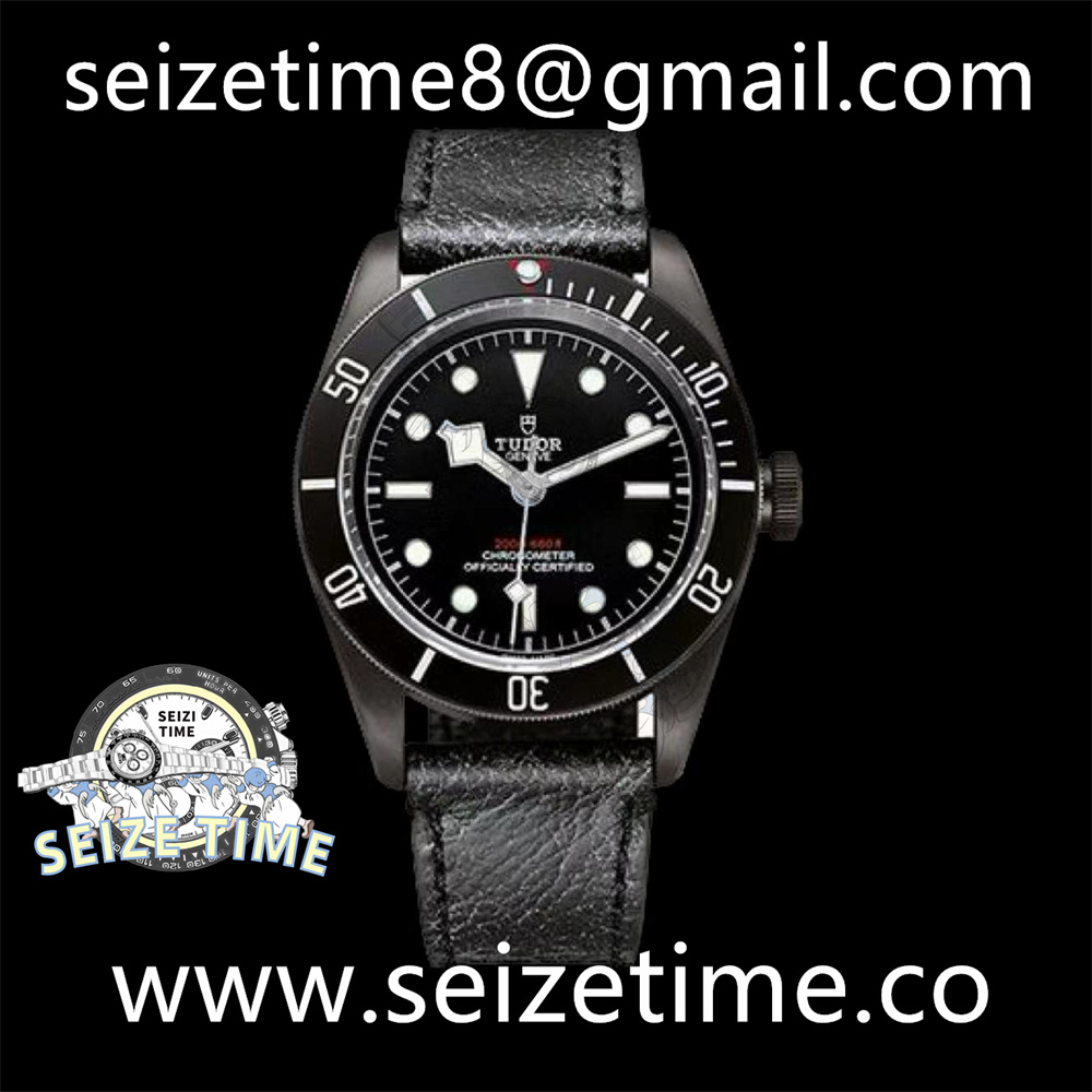 Heritage Black Bay Dark DLC ZF 1:1 Best Edition Black Bezel on Distressed Leather Strap A2824 V5