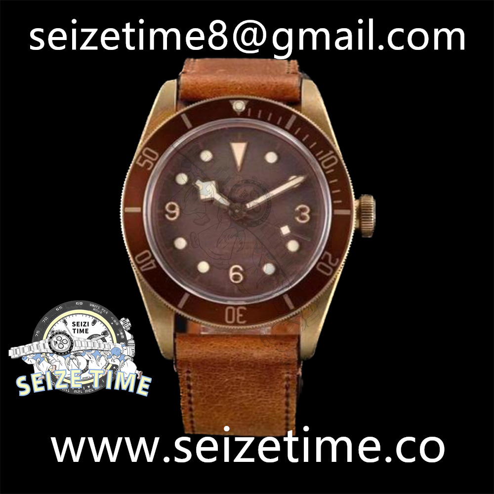 Heritage Black Bay Bronze XF 1:1 Best Edition on Brown Leather Strap A2824 V4