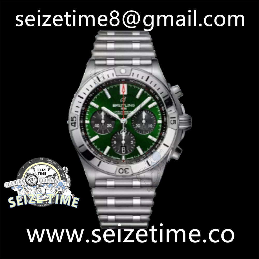 Chronomat B01 42 "Bentley" SS Green Dial on SS Bracelet GF Asia 7750