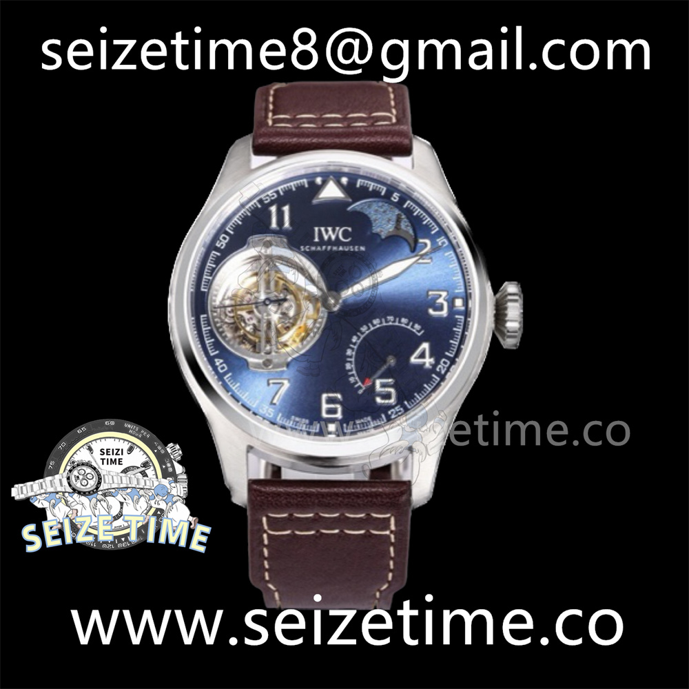 Big Pilot’s Constant Force Tourbillon "Le Petit Prince&quot IW590302 SS Blue Dial on Leather Strap BBR Tourb