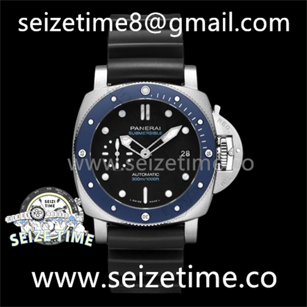 Submersible Azzurro PAM01209 SS Black Dial on Rubber Strap VSF P900