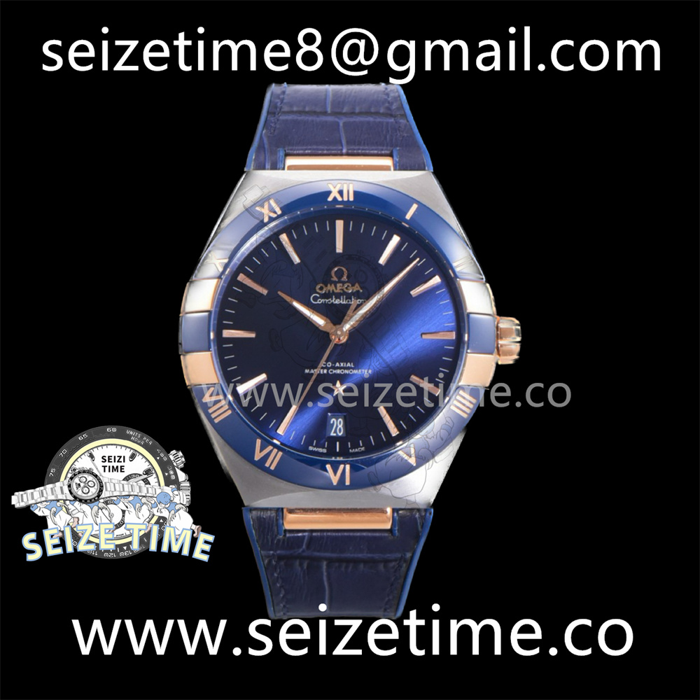 Constellation Co-Axial Master Chronometer 41mm RG/SS Blue Dial on Leather Strap VSF A8900