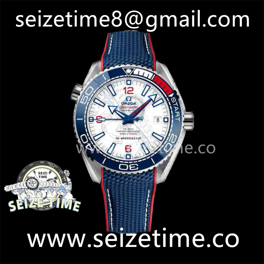 Planet Ocean 43.5mm SS VSF 1:1 Best Edition White Dial on Blue Nylon Strap A8900