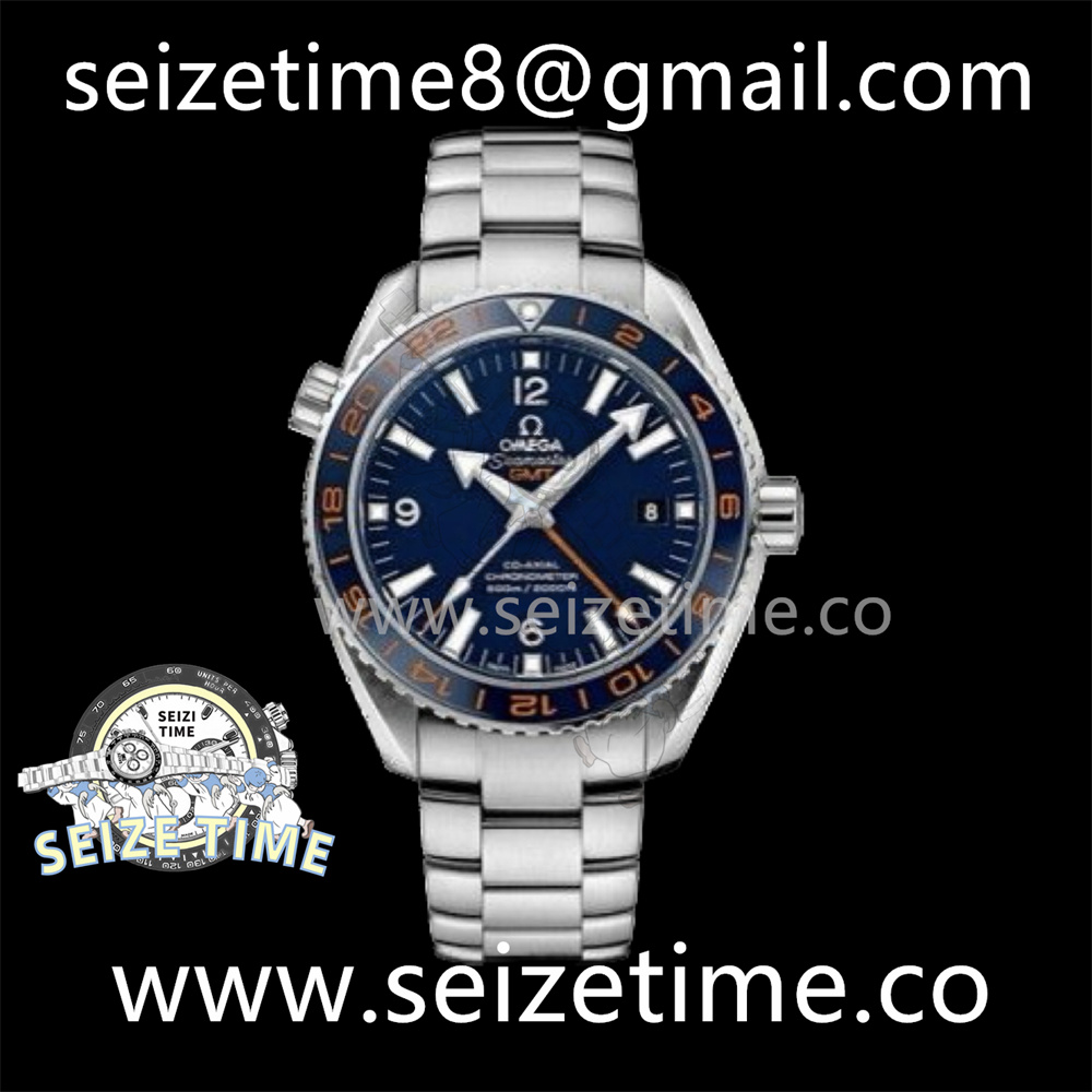 Seamaster Planet Ocean Co-Axial Chronometer GMT 600M 43.5mm SS Blue Dial on SS Bracelet VSF A8605