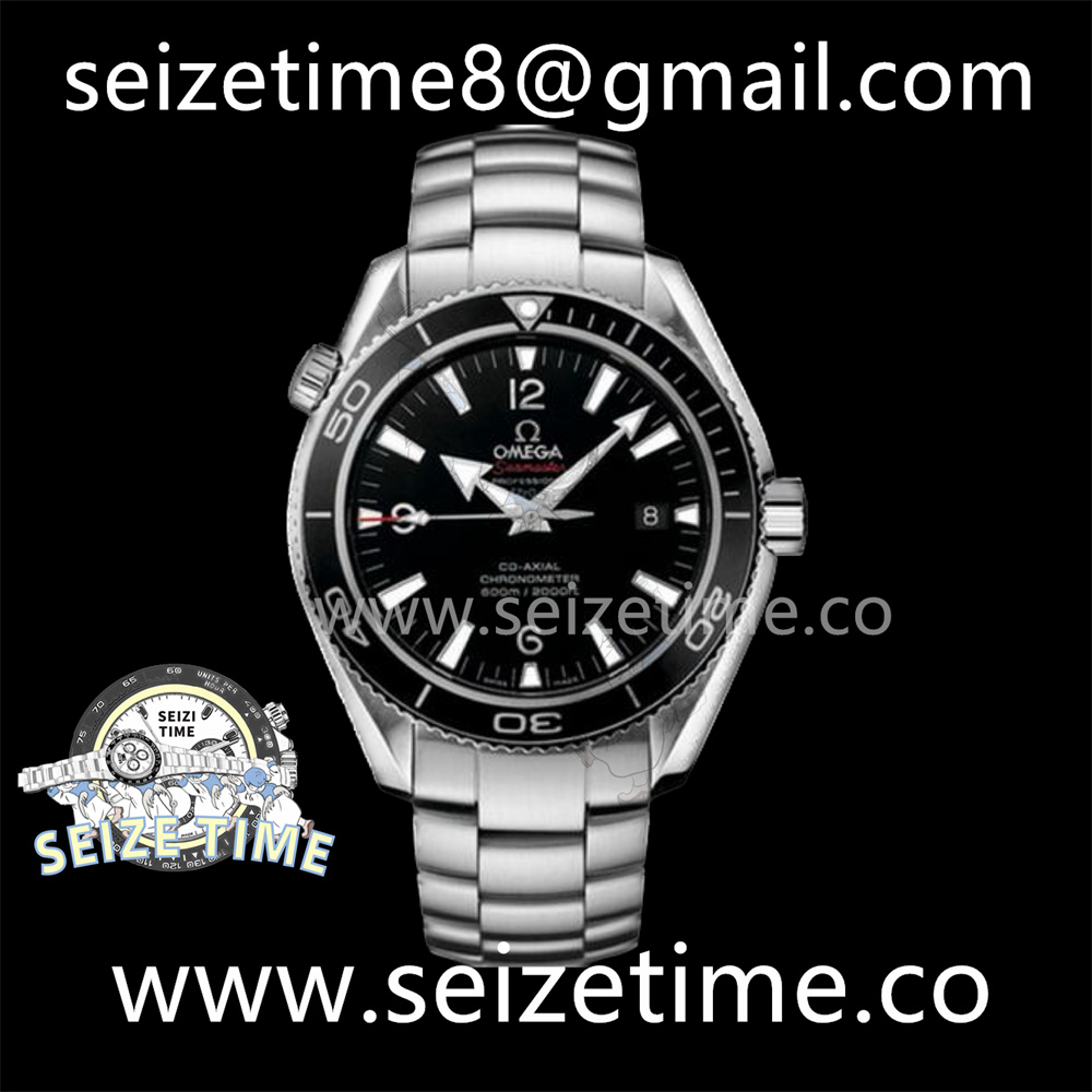 Planet Ocean 43.5mm SS VSF 1:1 Best Edition Black Bezel Black Dial on SS Bracelet A8900 V2