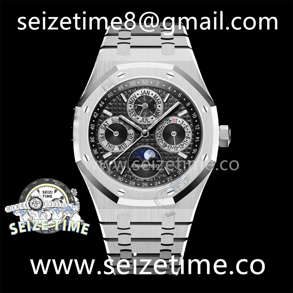 Royal Oak 41mm Perpetual Calendar 26574 SS APSF1:1 Best Edition Silver Dial on SS Bracelet A5134