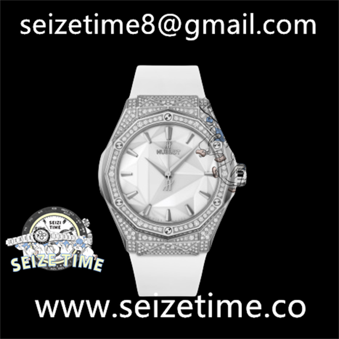 Classic Fusion Orlinski SS Full Diamonds APSF 1:1 Best Edtion Black Faceted Dial on Black Rubber Strap A2892