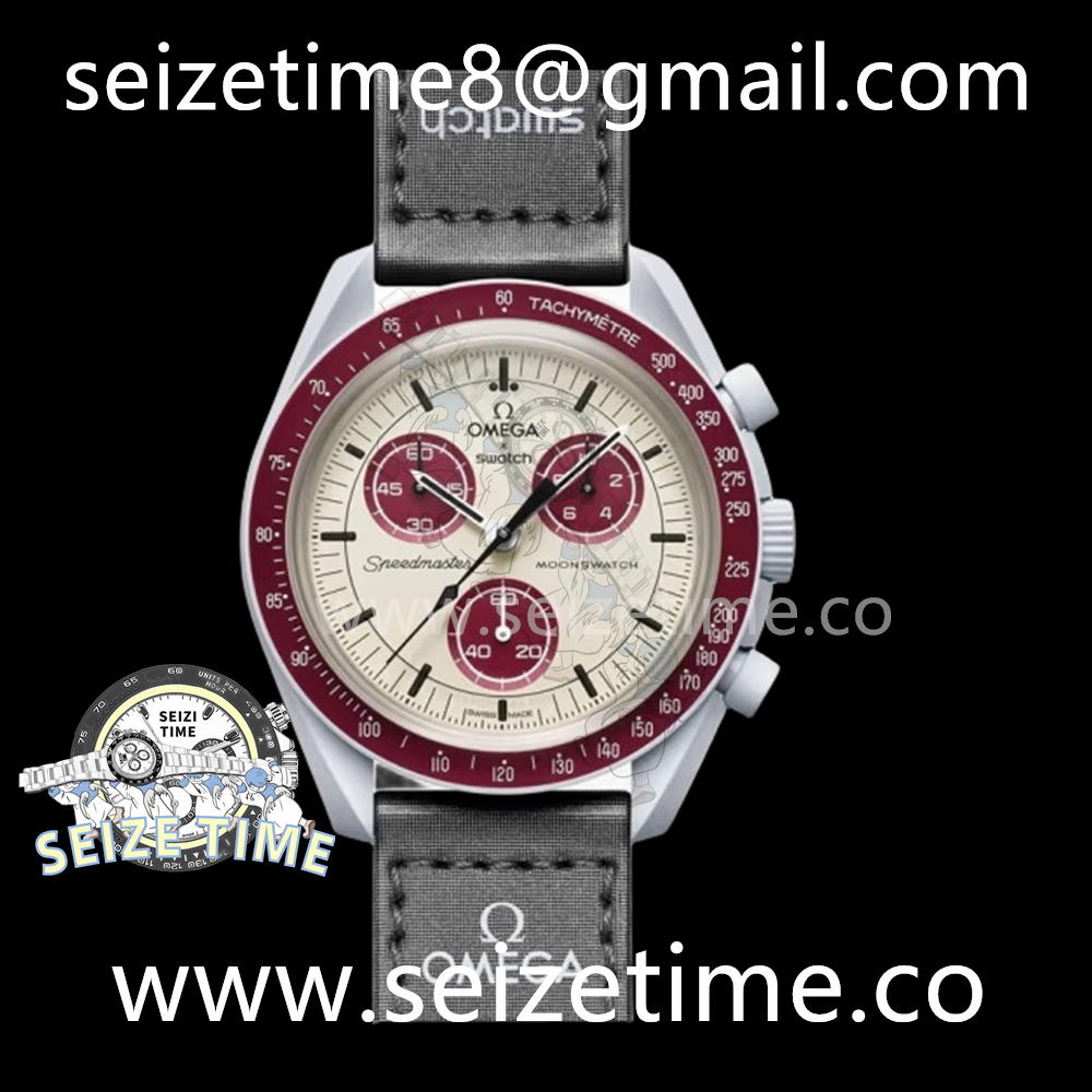 Swatch X Omega Moonwatch Pluto CER Grey Dial on Nylon Strap Qtz
