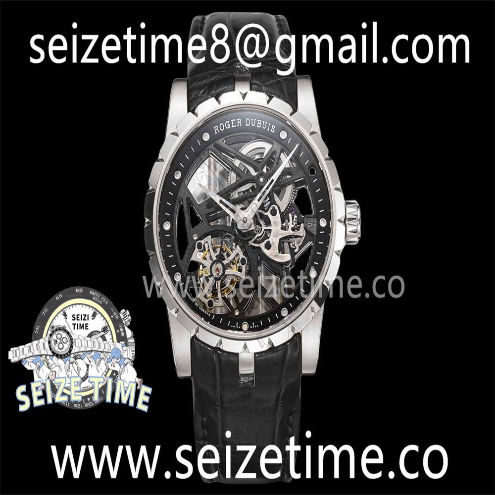 Excalibur Rddbex0393 SS JBF Best Edition Skeleton Dial on Black Leather Strap A2136 Tourbillon