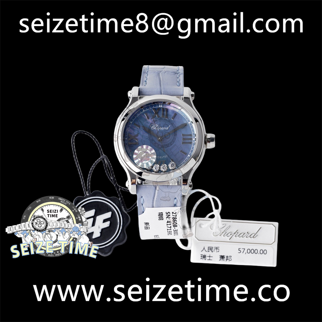 Happy Sport 33mm SS ZF 1:1 Best Edition Blue Dial on Blue Leather Strap MIYOTA 9015