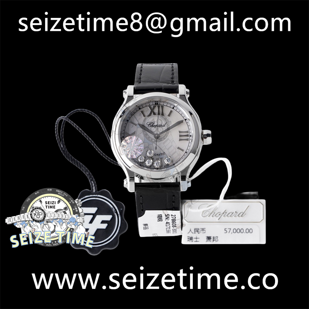 Happy Sport 33mm SS ZF 1:1 Best Edition White MOP Dial on Black Leather Strap MIYOTA 9015
