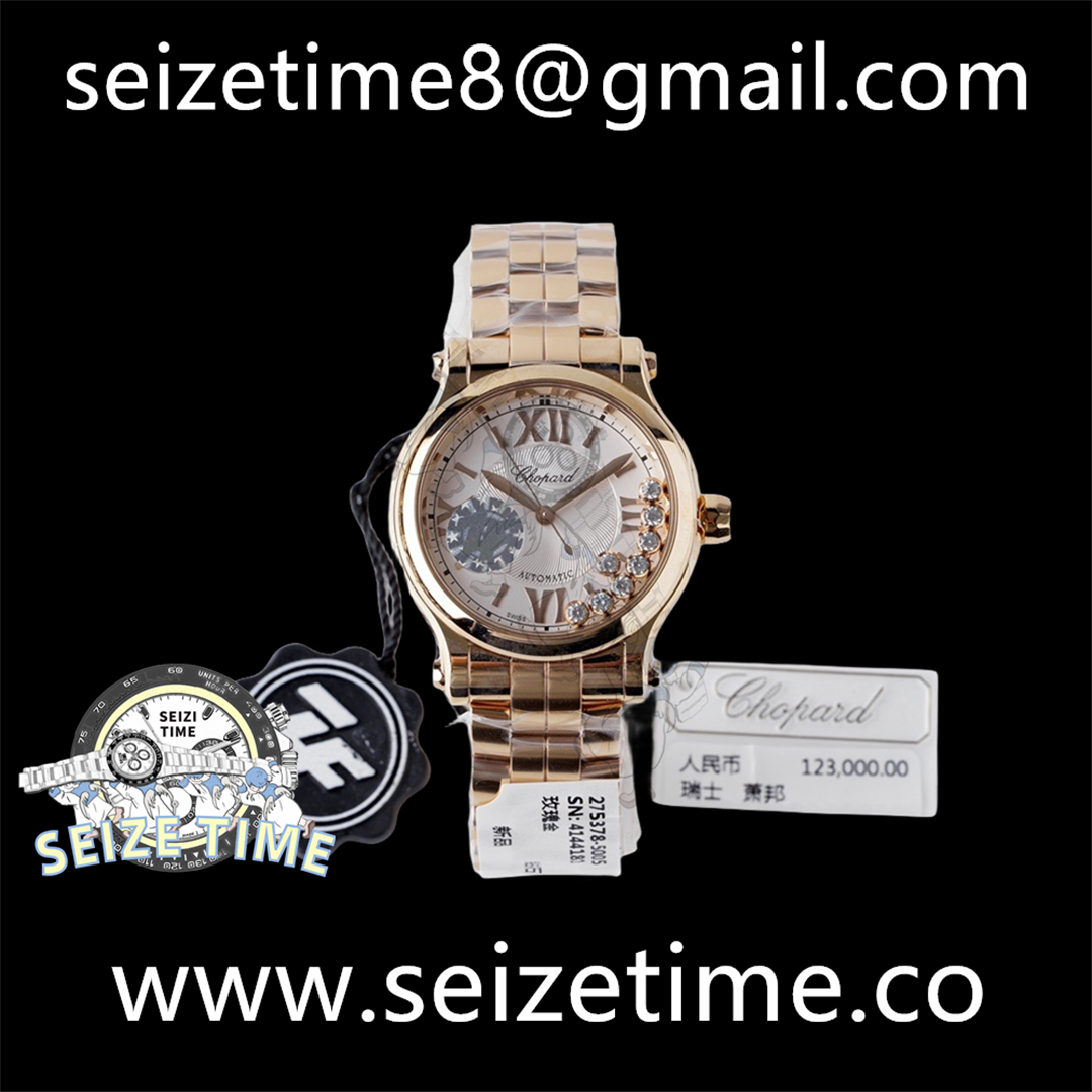 Happy Sport 33mm RG ZF 1:1 Best Edition White Textured Dial on RG Bracelet MIYOTA 9015