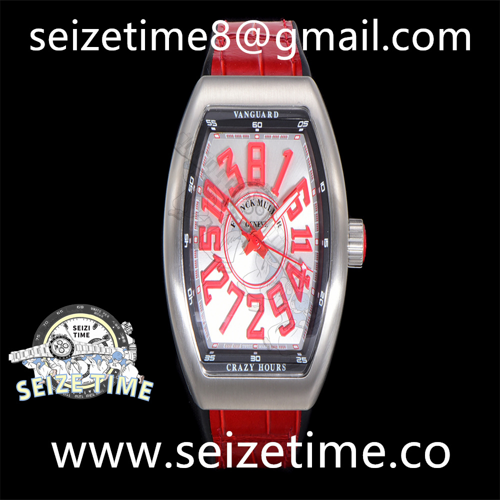 Vanguard Crazy Hours SS White Dial on Leather Strap ABF A2824