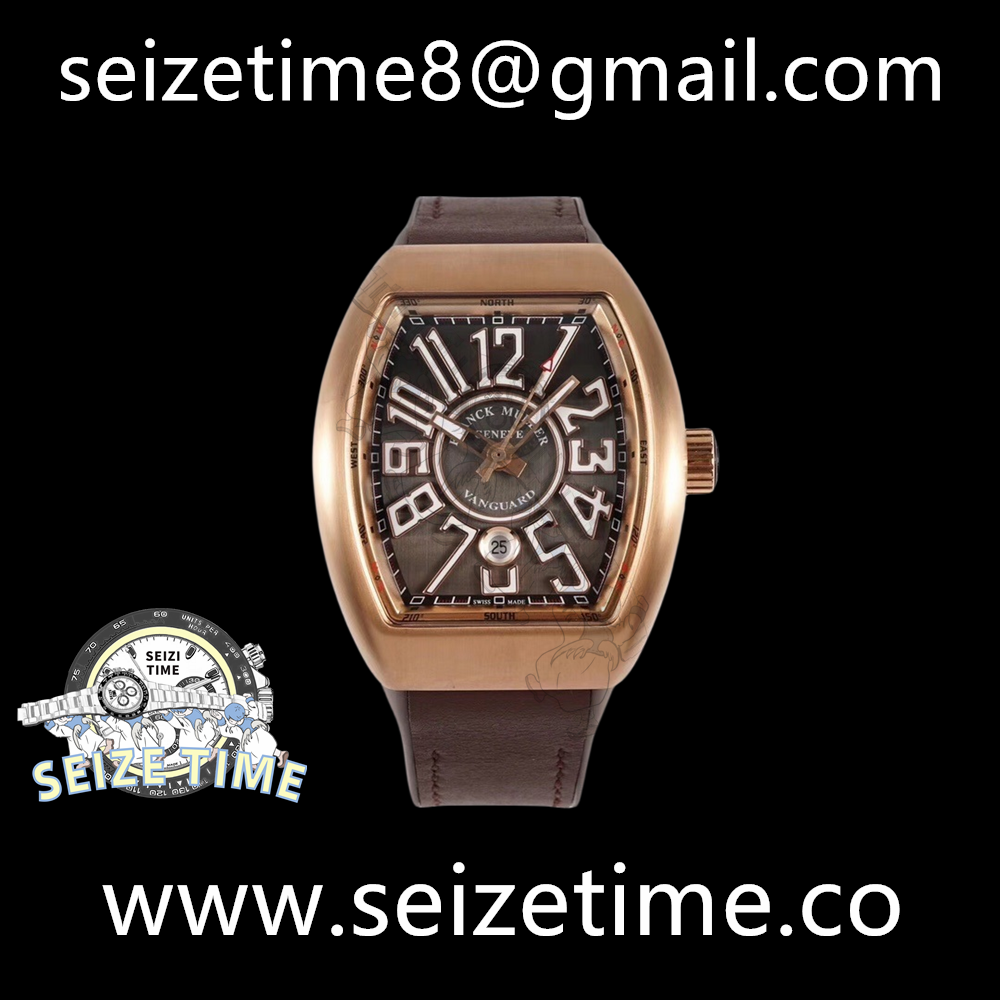 Vanguard V45 ABF 1:1 Best Edition Brown Dial on Brown Rubber Strap A2824
